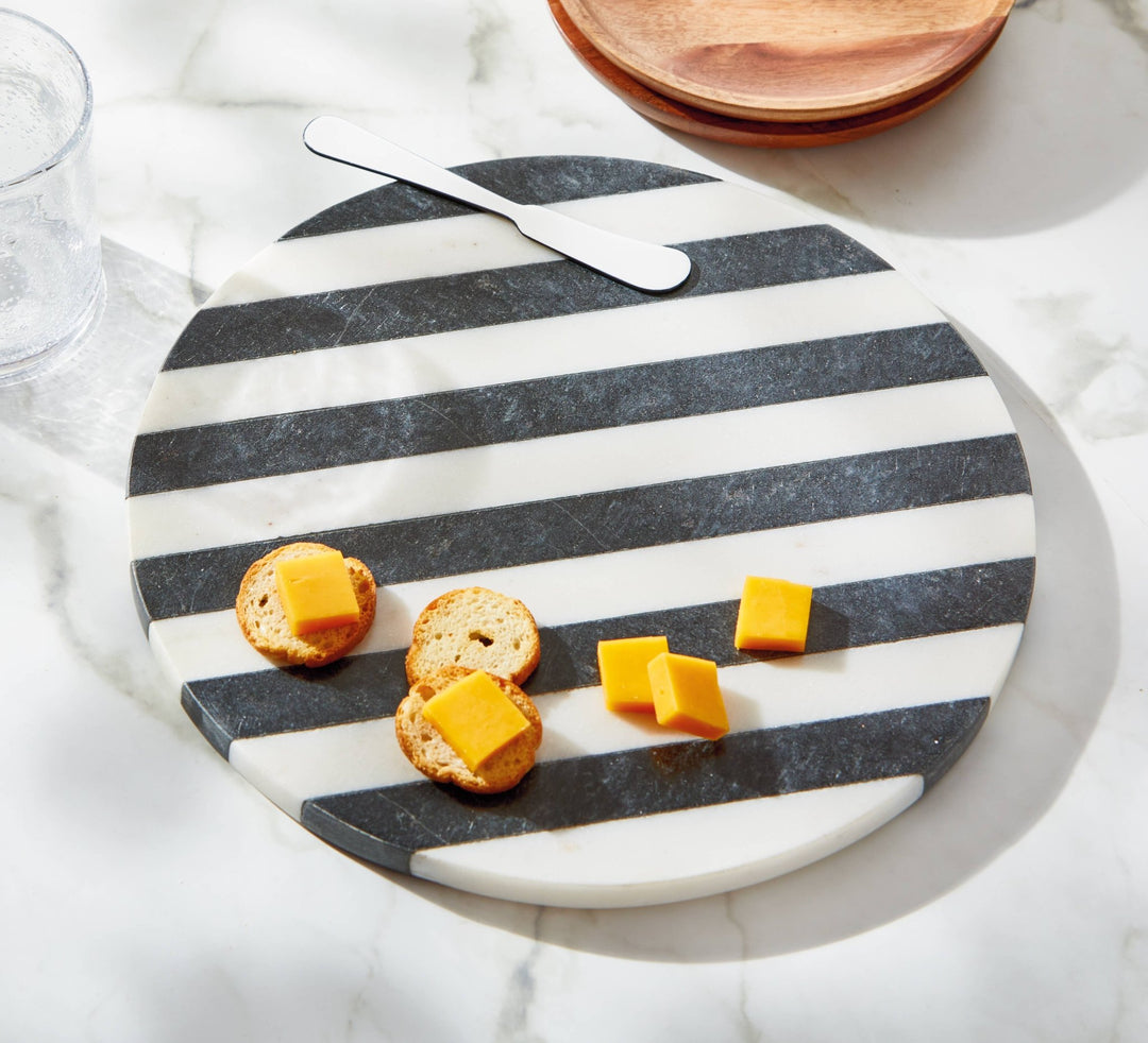 Striped Round Marble Board - Merry Pigletstag
