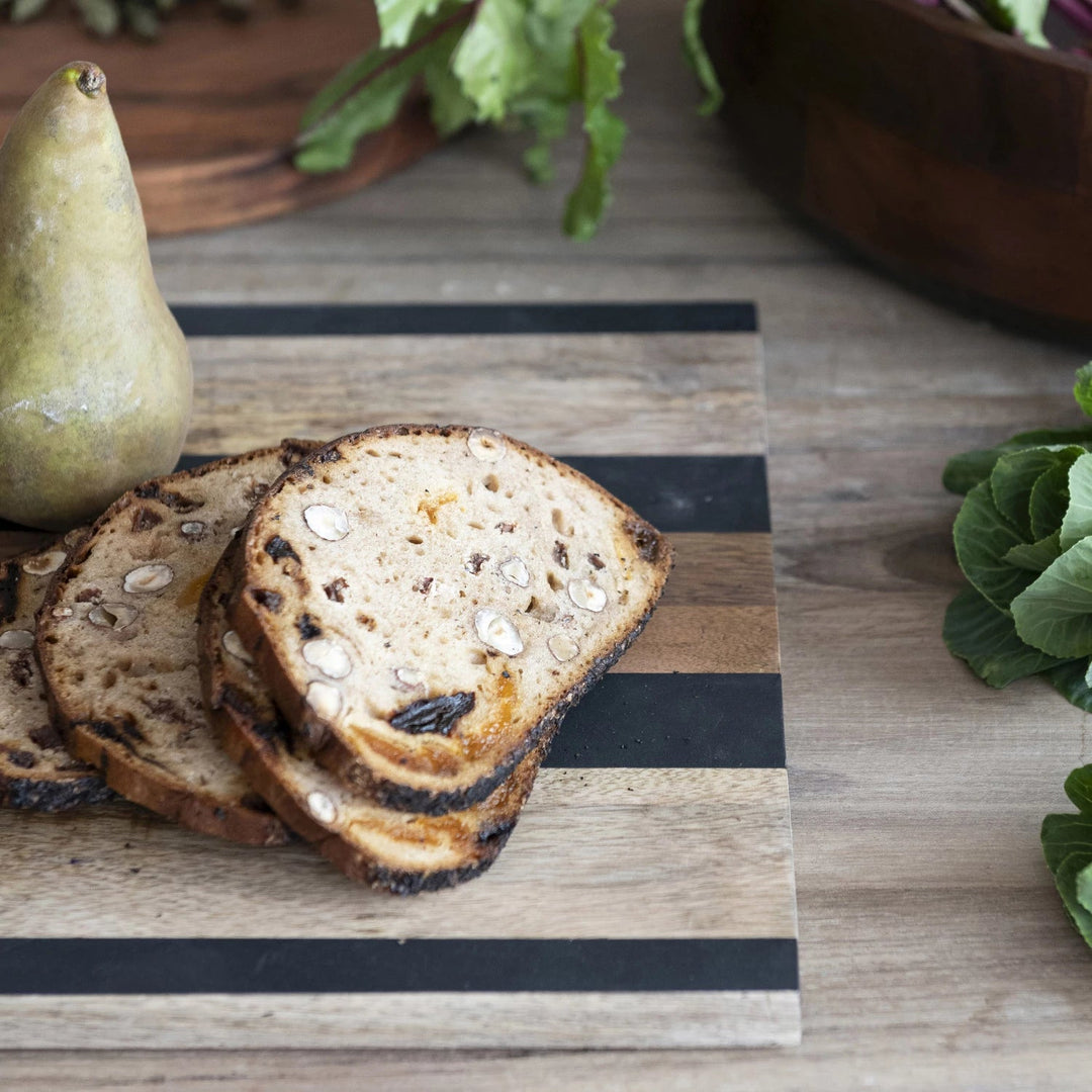 Striped Wood Cheese Board - Merry PigletsCreative Co - Op
