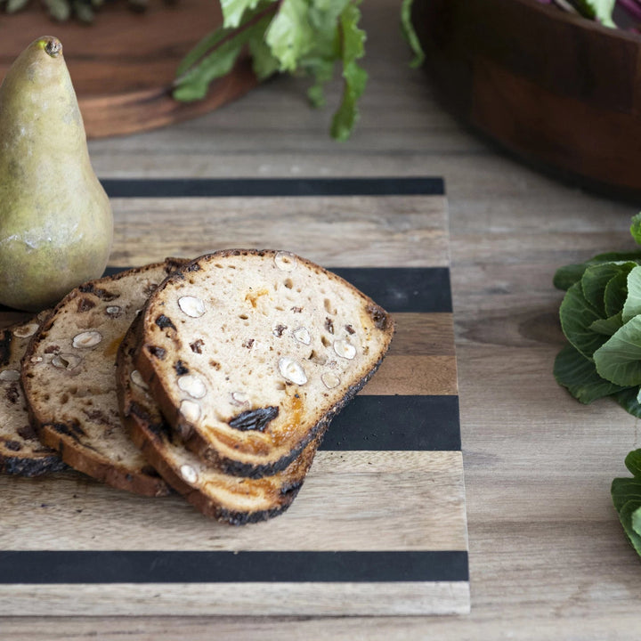 Striped Wood Cheese Board - Merry PigletsCreative Co - Op