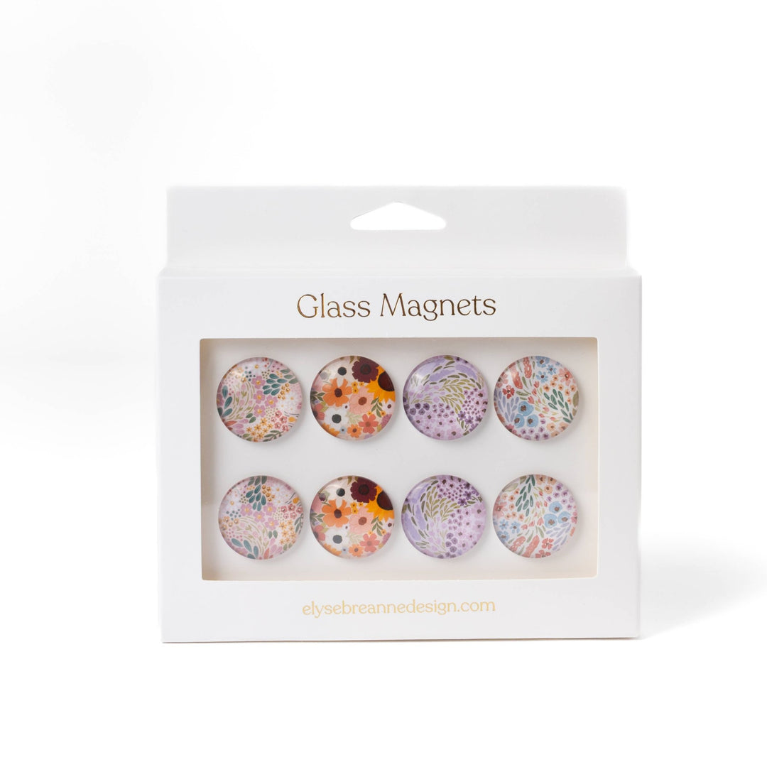 Summer Floral Round Magnet Set - Merry PigletsElyse Breanne Design