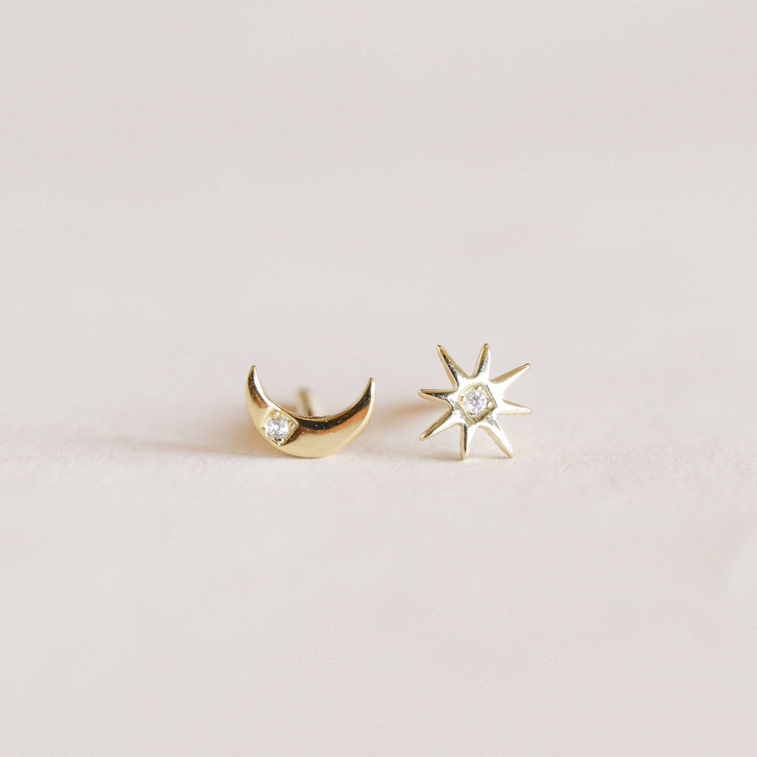 Sun & Moon Gold Earrings - Merry PigletsJaxKelly