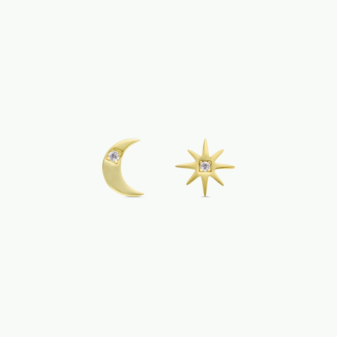 Sun & Moon Gold Earrings - Merry PigletsJaxKelly