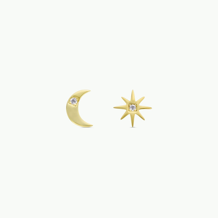 Sun & Moon Gold Earrings - Merry PigletsJaxKelly
