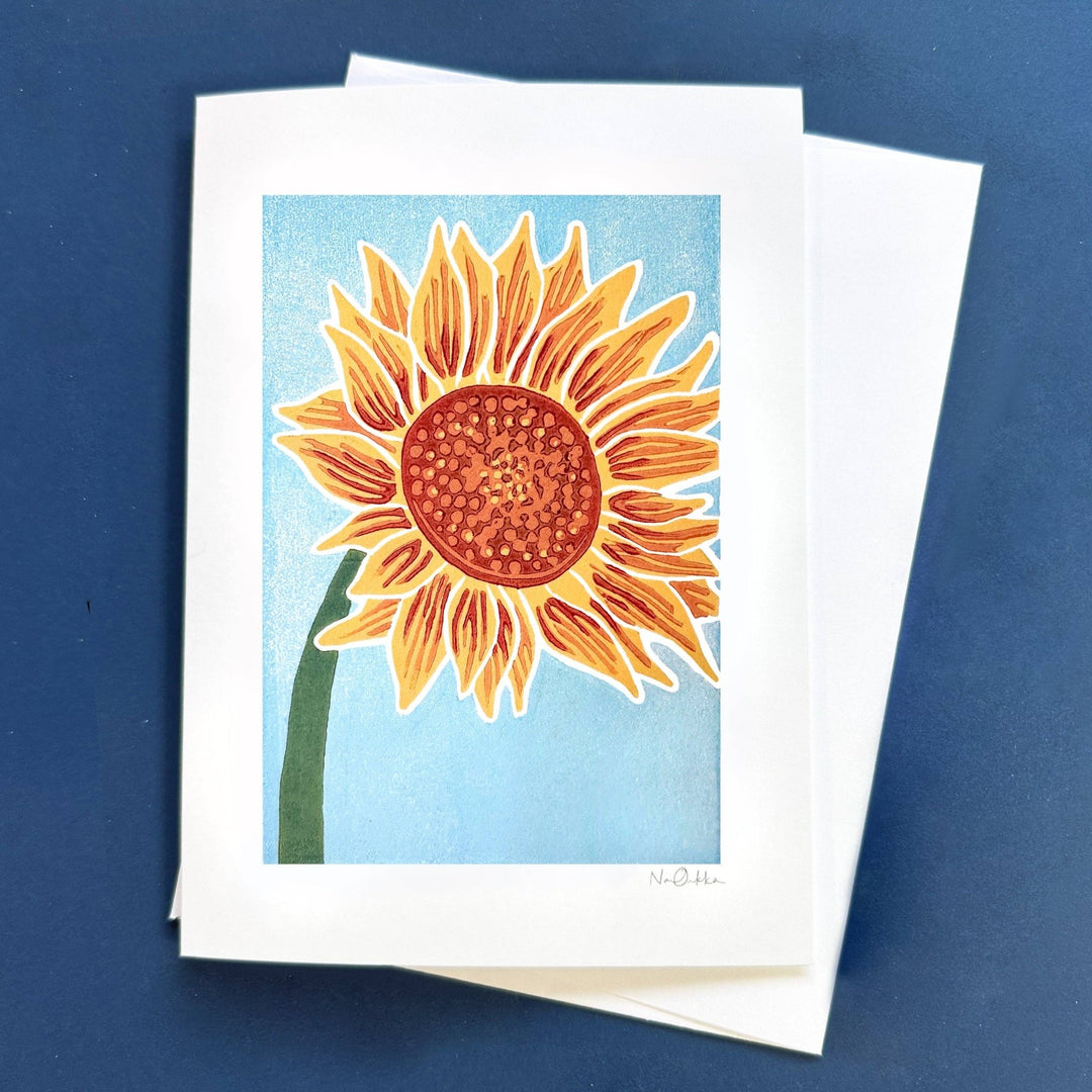 Sunflower Greeting Card - Merry PigletsNan Onkka Prints