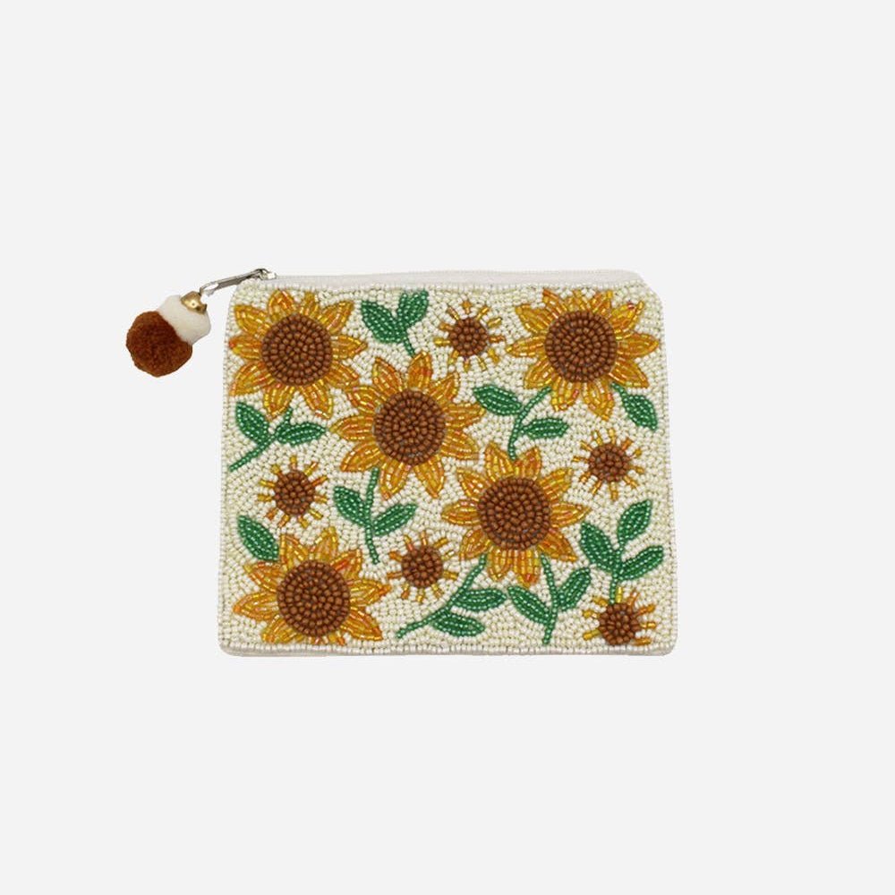 Sunflowers Beaded Coin Purse - Merry PigletsPizzazz, Inc.