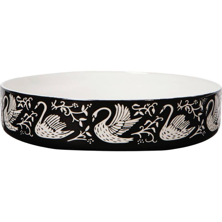 Swan Song Imprint Serving Bowl - Merry PigletsDanica Studio