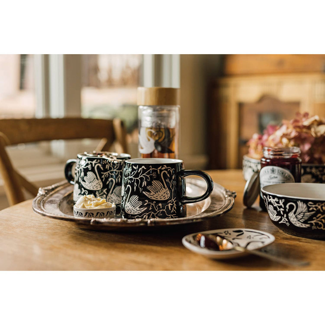 Swan Song Imprint Serving Bowl - Merry PigletsDanica Studio