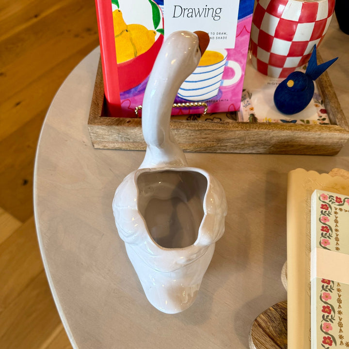 Swan Stoneware Planter - Merry PigletsCreative Co - Op