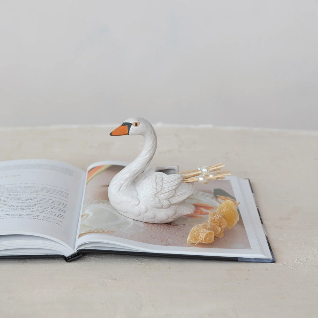 Swan Toothpick Holder - Merry PigletsCreative Co - Op