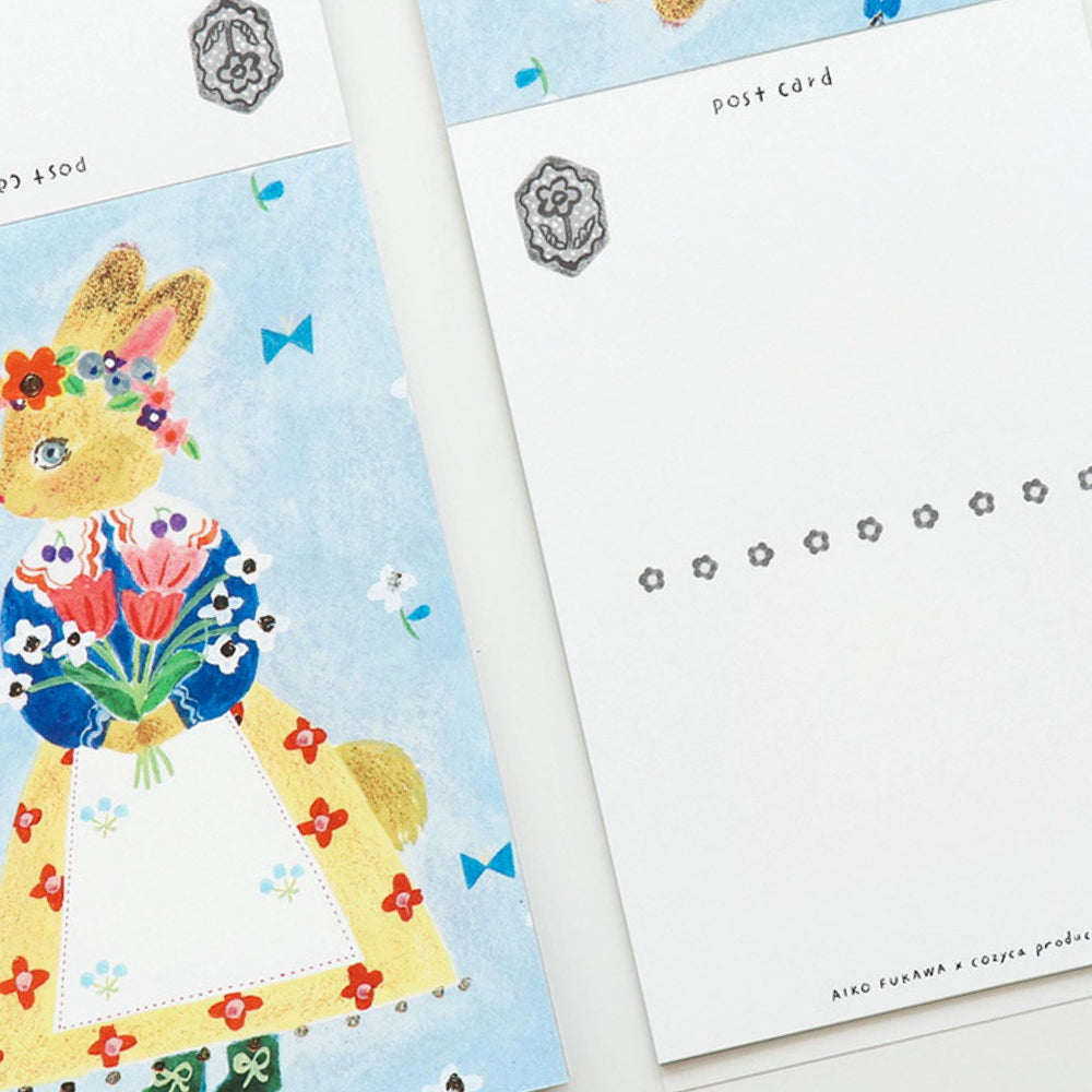 Tablier Postcard Set - Merry PigletsHer Winter Flowers