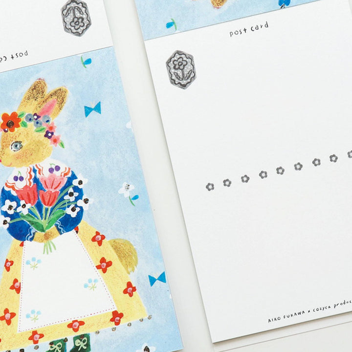 Tablier Postcard Set - Merry PigletsHer Winter Flowers