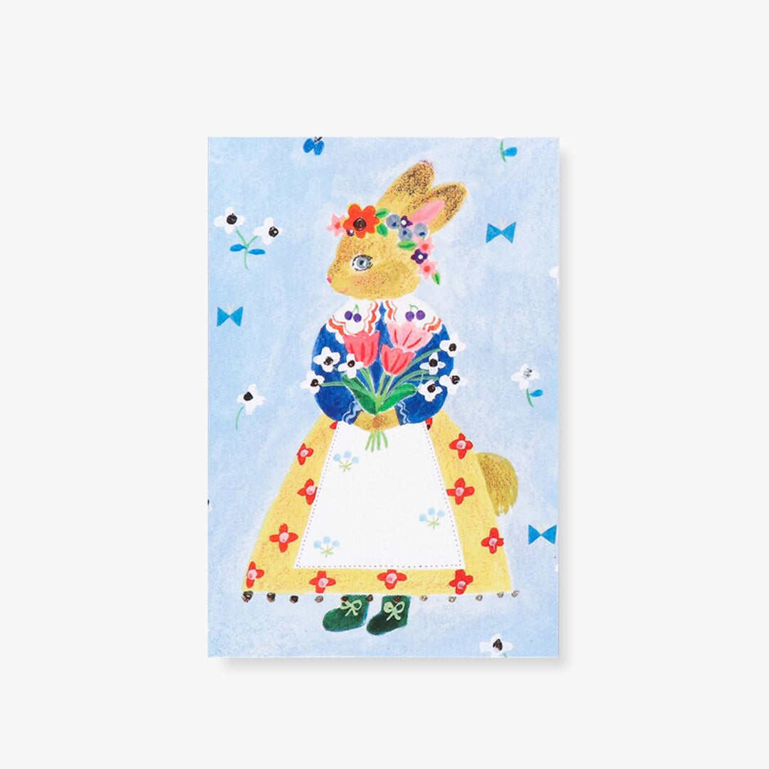 Tablier Postcard Set - Merry PigletsHer Winter Flowers