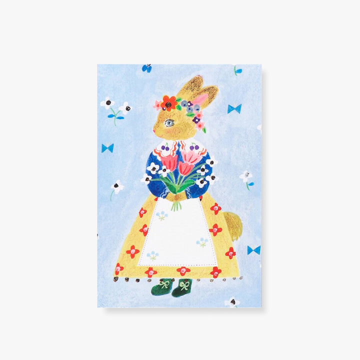 Tablier Postcard Set - Merry PigletsHer Winter Flowers