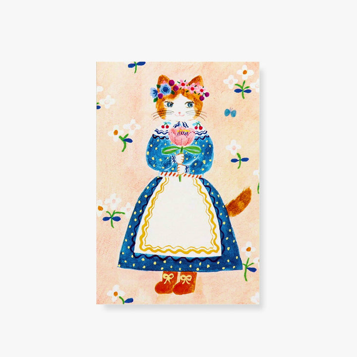 Tablier Postcard Set - Merry PigletsHer Winter Flowers