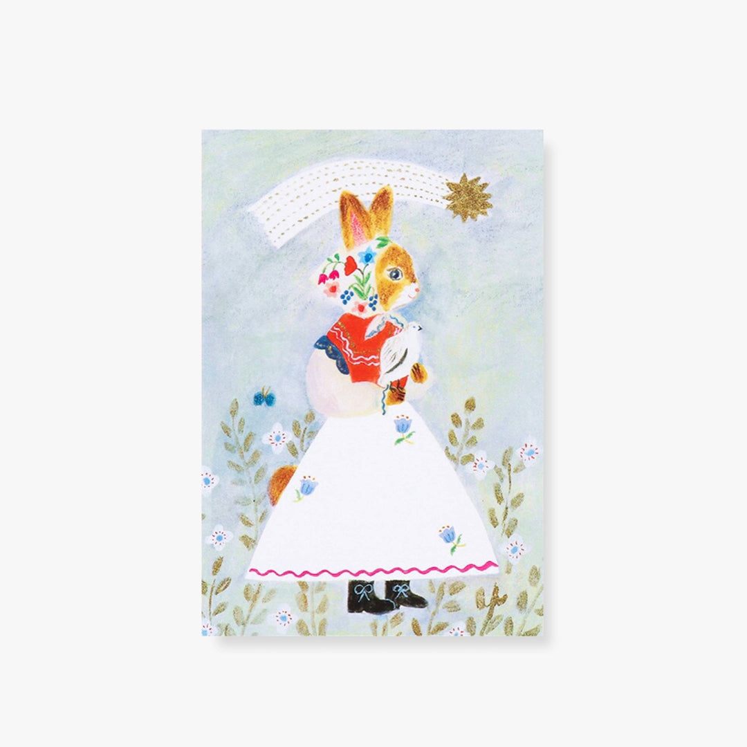 Tablier Postcard Set - Merry PigletsHer Winter Flowers