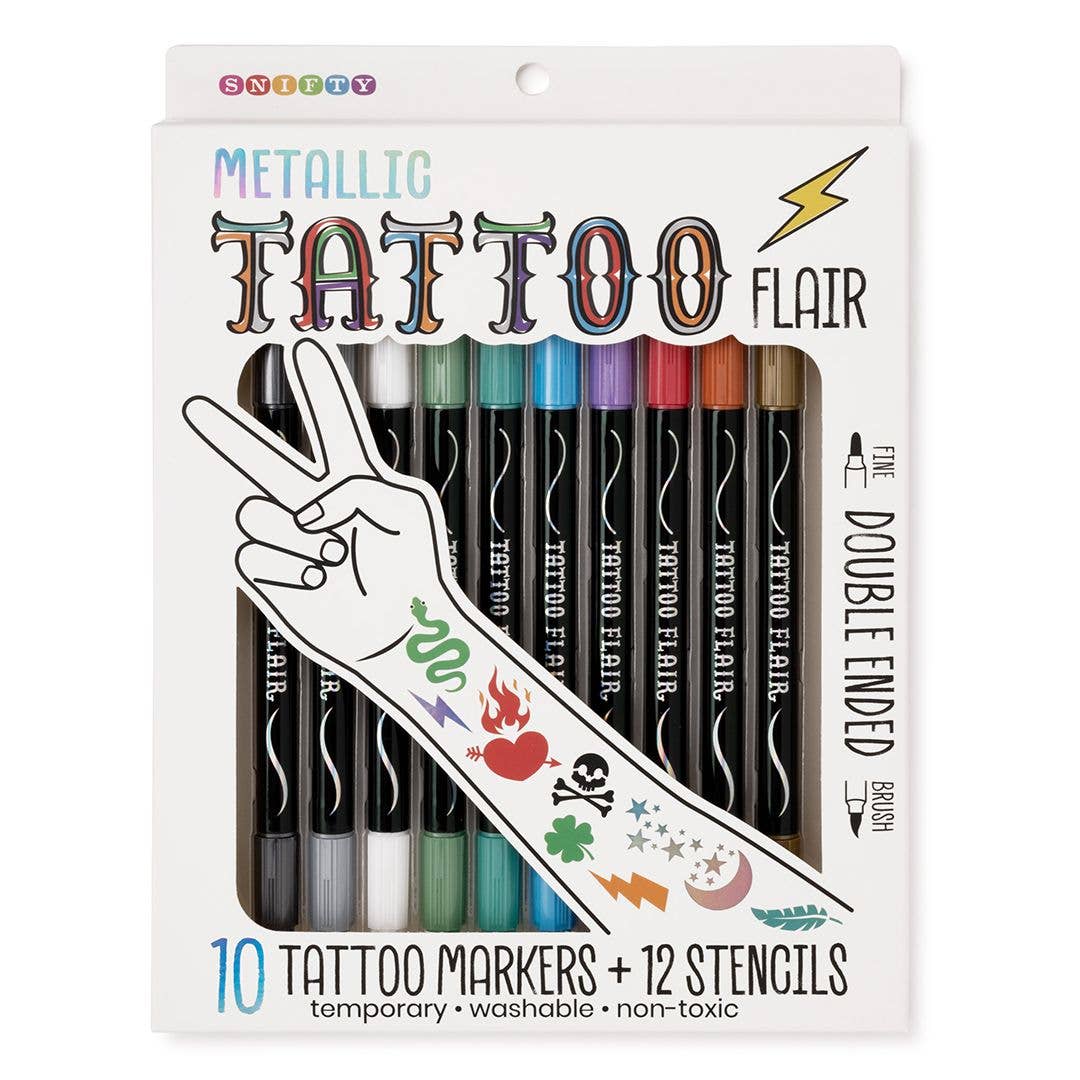 Tattoo Flair Metallic Markers - Merry PigletsSNIFTY