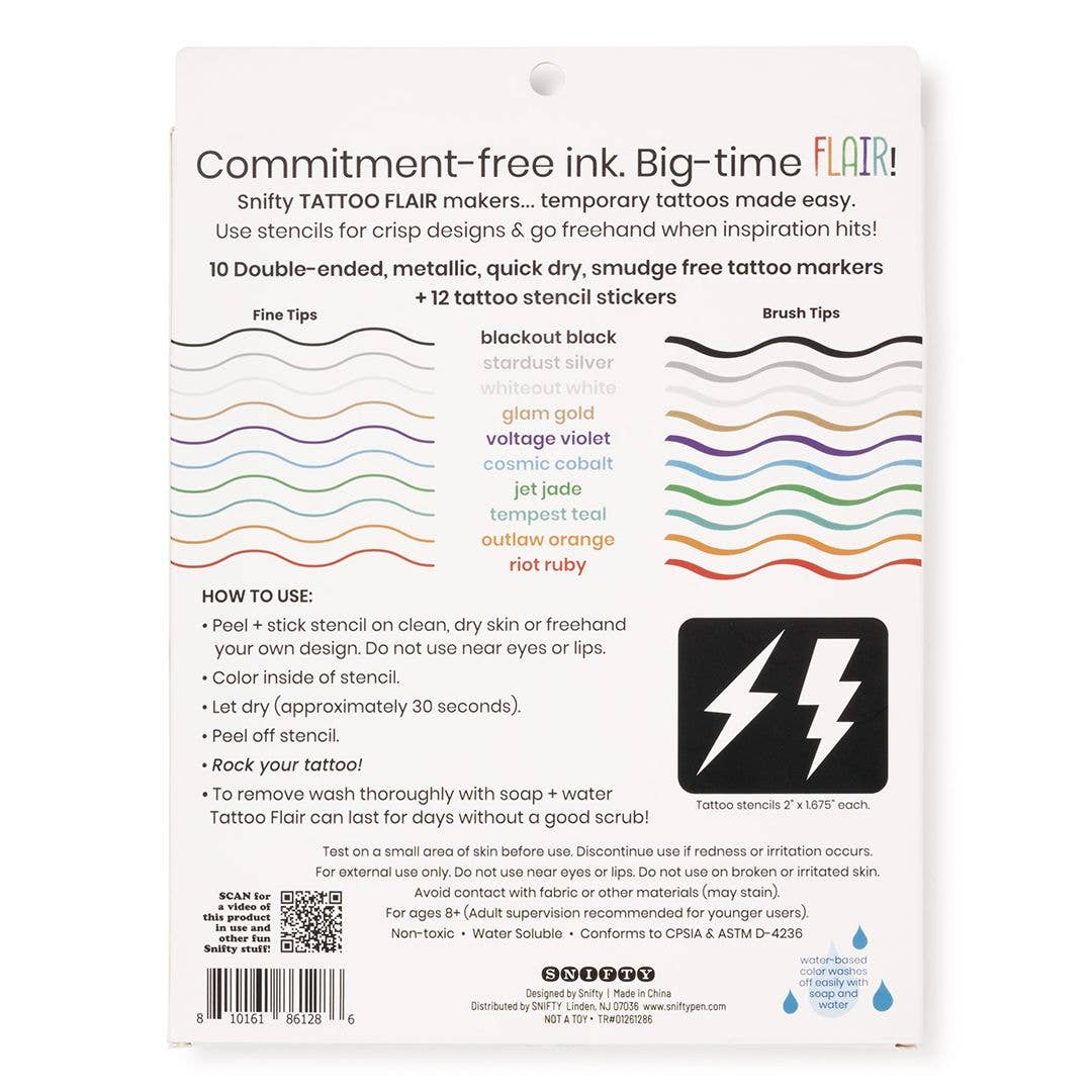 Tattoo Flair Metallic Markers - Merry PigletsSNIFTY