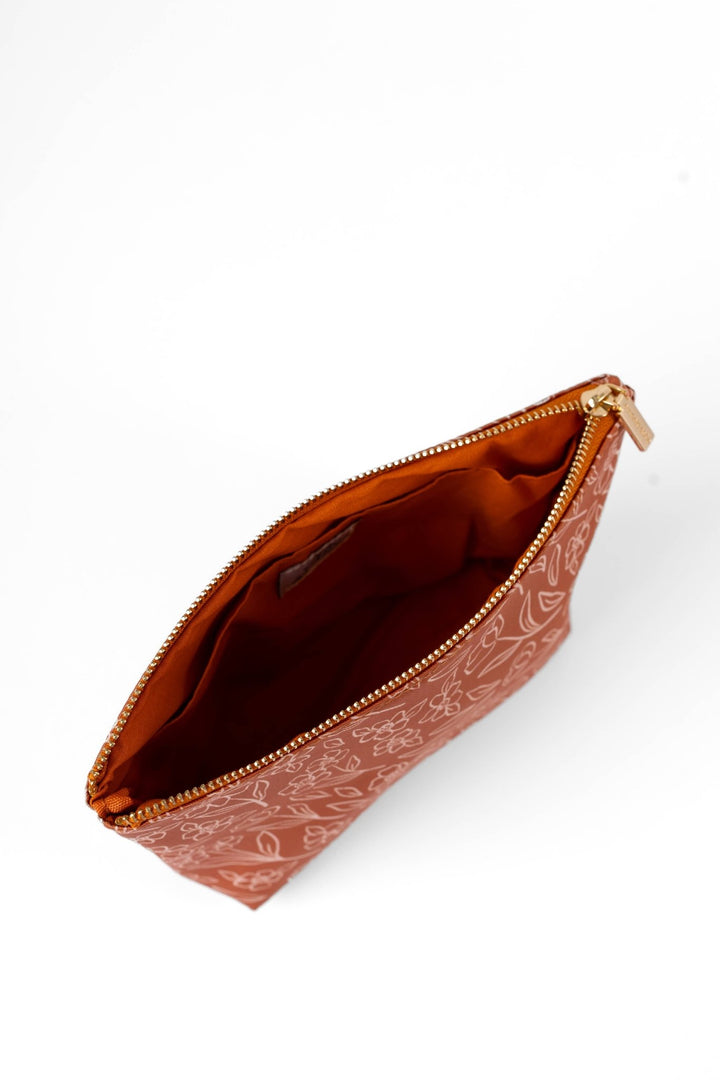 Terracotta Floral Carry - All Pouch - Merry PigletsElyse Breanne Design