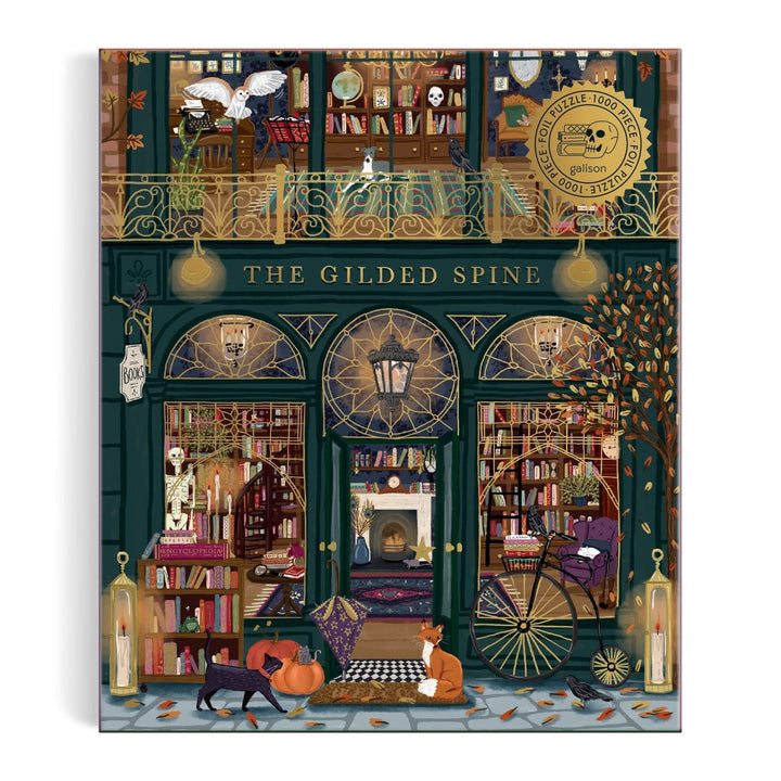The Gilded Spine 1000 Piece Foil Puzzle - Merry PigletsGalison