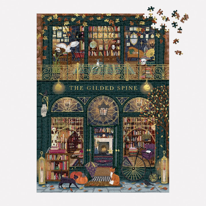 The Gilded Spine 1000 Piece Foil Puzzle - Merry PigletsGalison