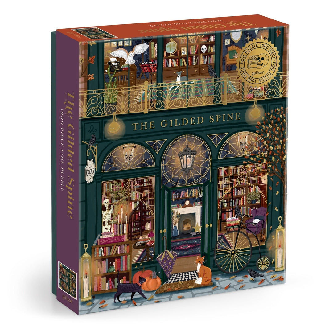 The Gilded Spine 1000 Piece Foil Puzzle - Merry PigletsGalison