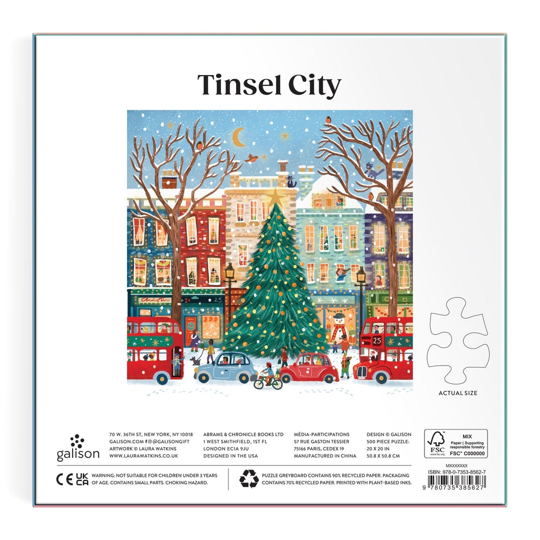 Tinsel City 500 Piece Puzzle - Merry PigletsGalison