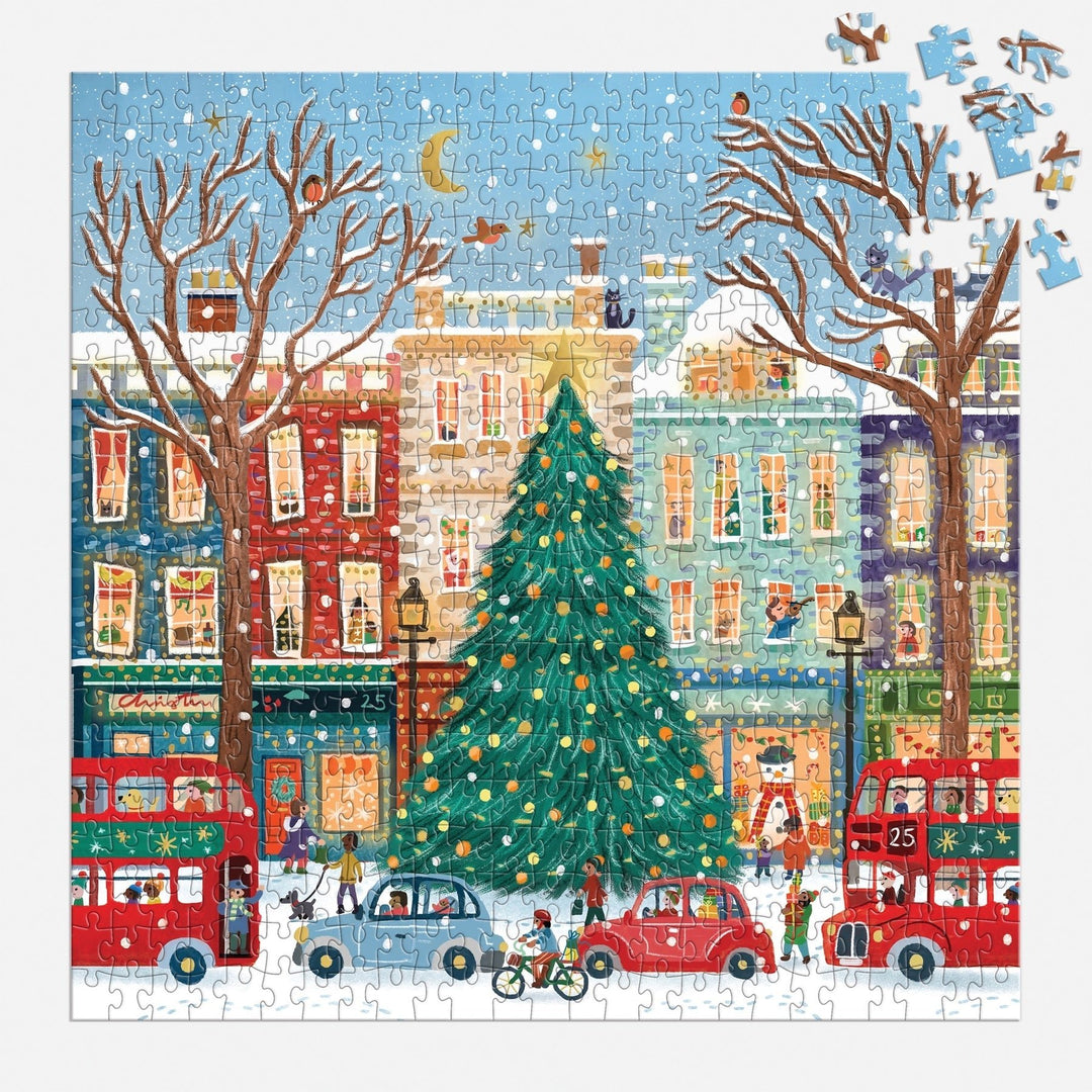 Tinsel City 500 Piece Puzzle - Merry PigletsGalison
