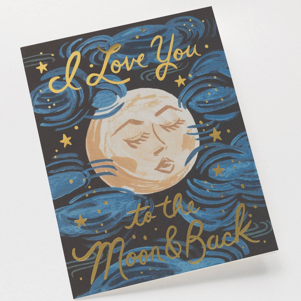 To the Moon and Back Greeting Card - Merry PigletsRifle Paper Co.