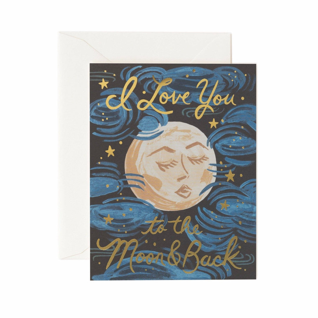To the Moon and Back Greeting Card - Merry PigletsRifle Paper Co.