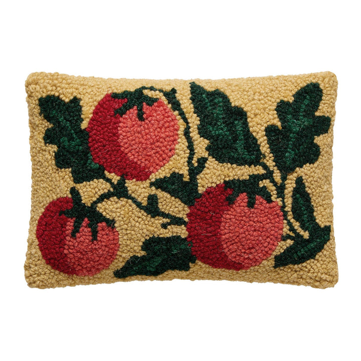 Tomatoes On Vine Wool Hook Pillow - Merry PigletsPeking Handicraft