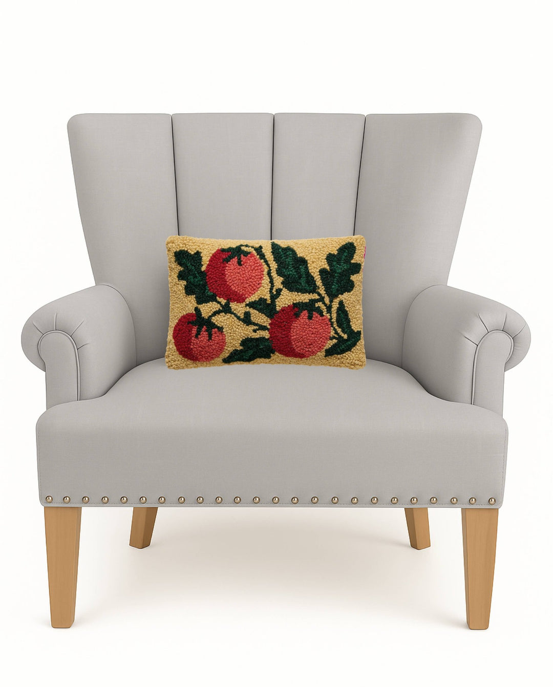Tomatoes On Vine Wool Hook Pillow - Merry PigletsPeking Handicraft