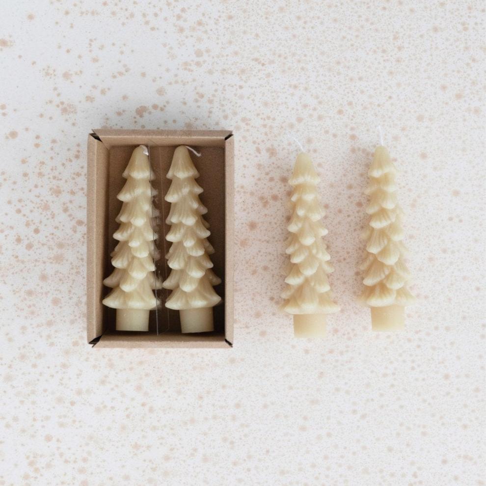 Tree Taper Candles - Eggnog - Merry PigletsCreative Co - Op