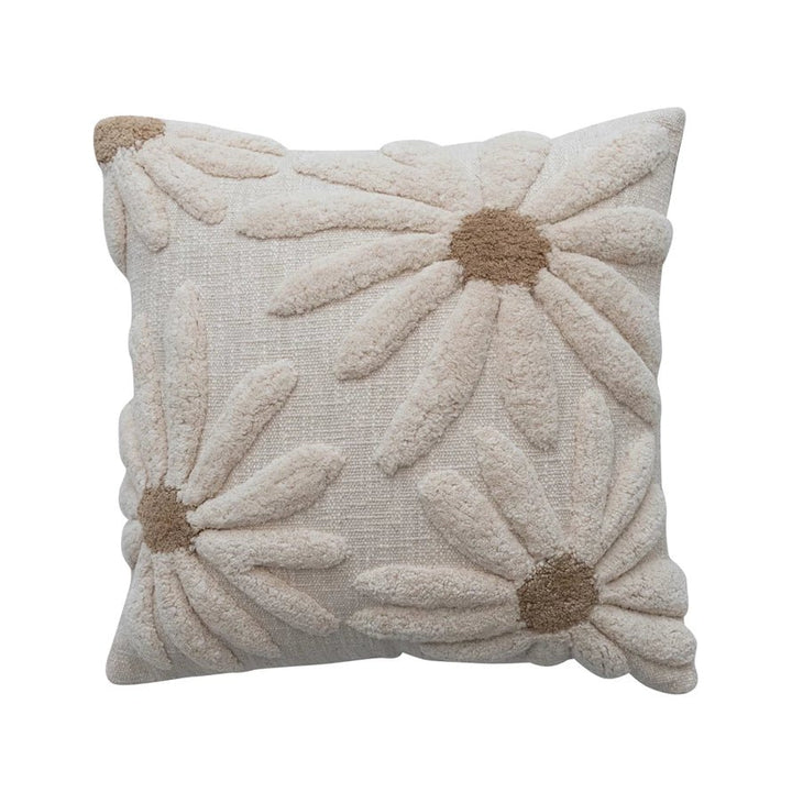 Tufted Flowers Pillow - Merry PigletsCreative Co-Op