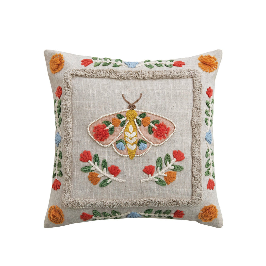 Tufted Moth Pillow - Merry PigletsCreative Co-Op