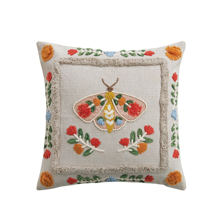 Tufted Moth Pillow - Merry PigletsCreative Co-Op