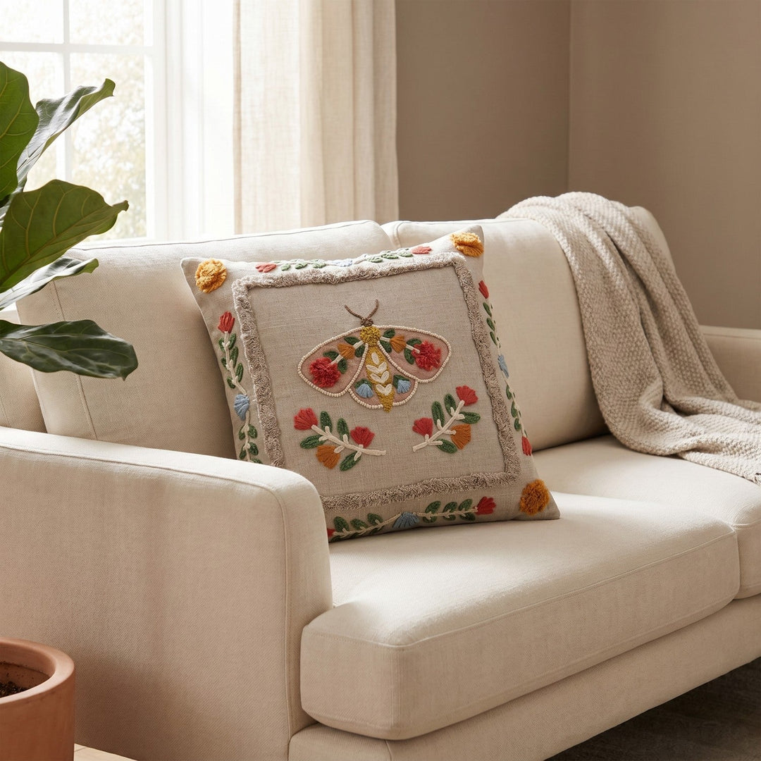 Tufted Moth Pillow - Merry PigletsCreative Co-Op
