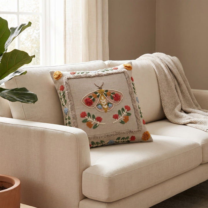 Tufted Moth Pillow - Merry PigletsCreative Co-Op