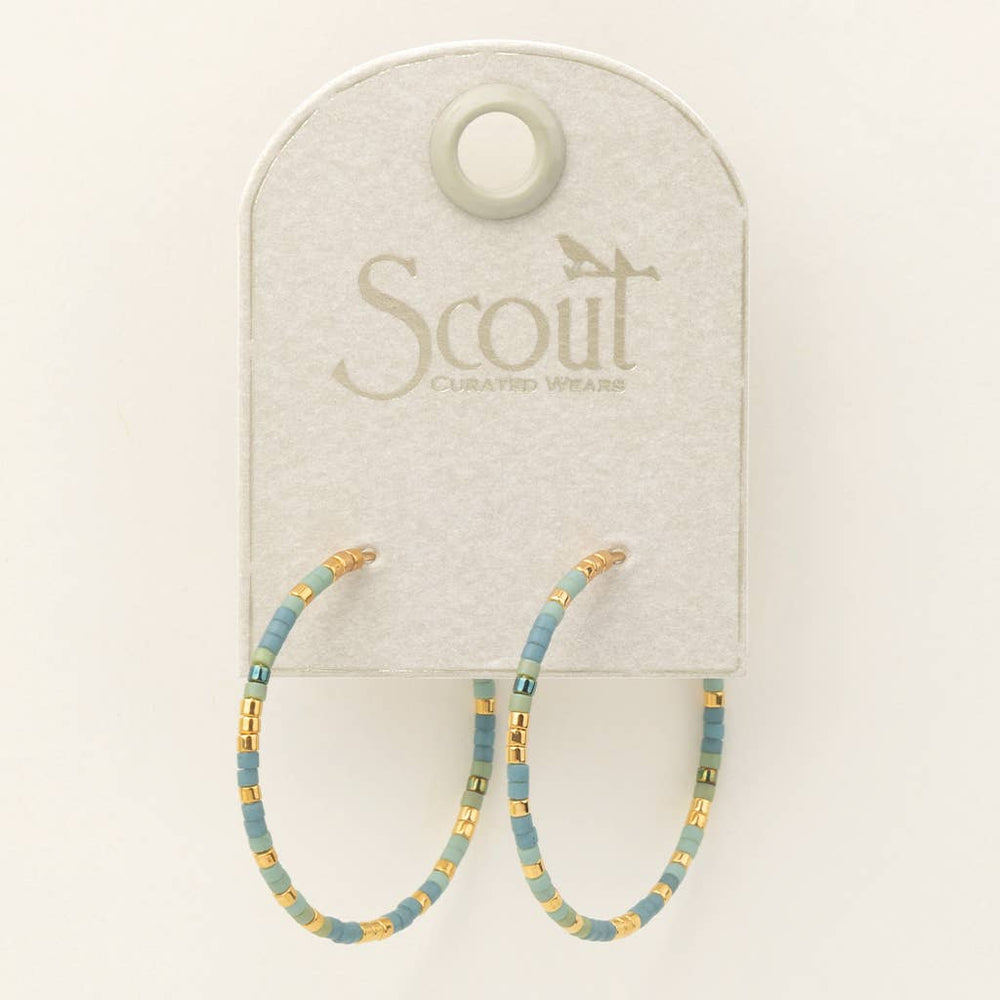 Turquoise Mint Gold Beaded Hoop Earrings - Merry PigletsScout Curated Wears