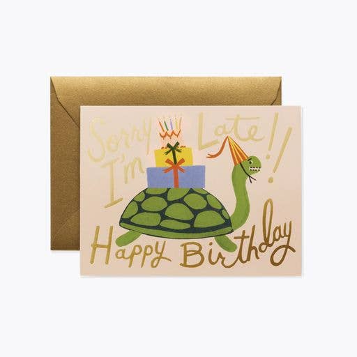 Turtle Belated Birthday Greeting Card - Merry PigletsRifle Paper Co.
