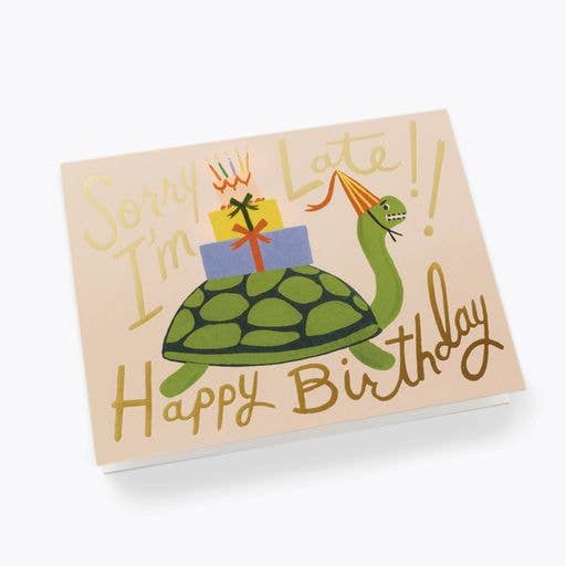 Turtle Belated Birthday Greeting Card - Merry PigletsRifle Paper Co.