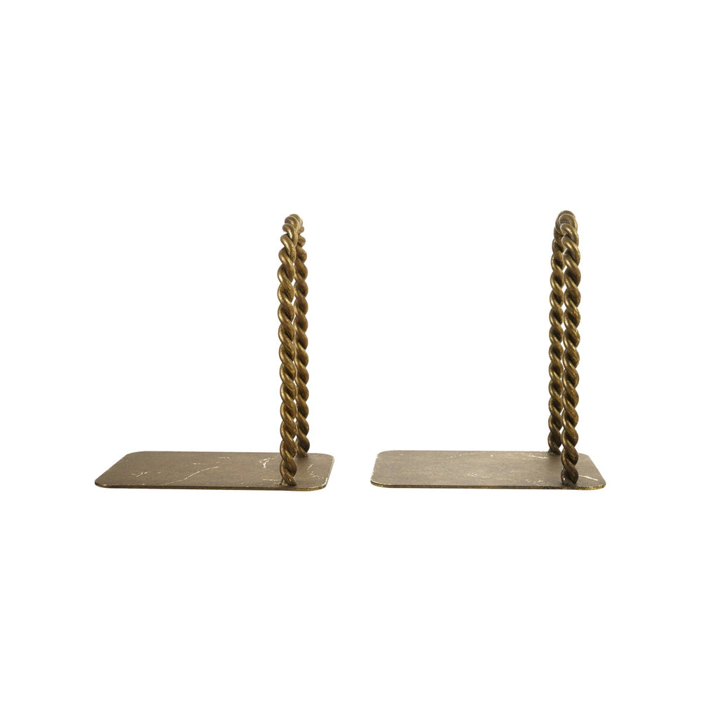 Twisted Gold Iron Bookends - Merry PigletsCreative Co-Op