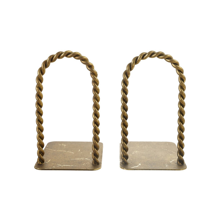 Twisted Gold Iron Bookends - Merry PigletsCreative Co-Op