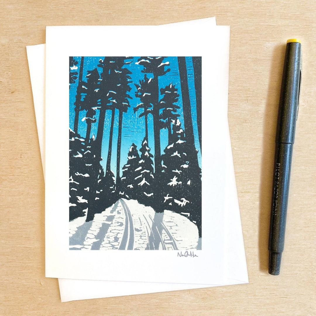 Under the Pines Greeting Card - Merry PigletsNan Onkka Prints