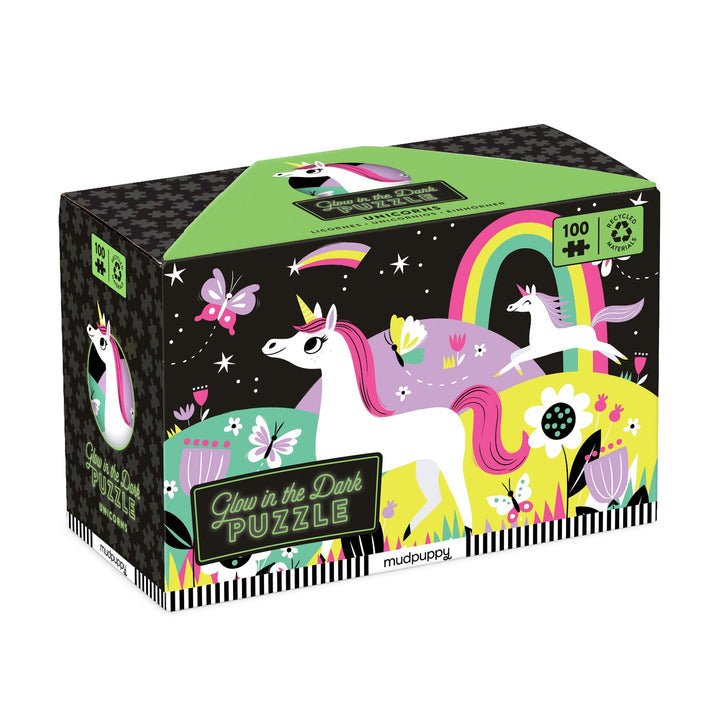 Unicorn 100 Piece Glow in the Dark Puzzle - Merry PigletsMudpuppy