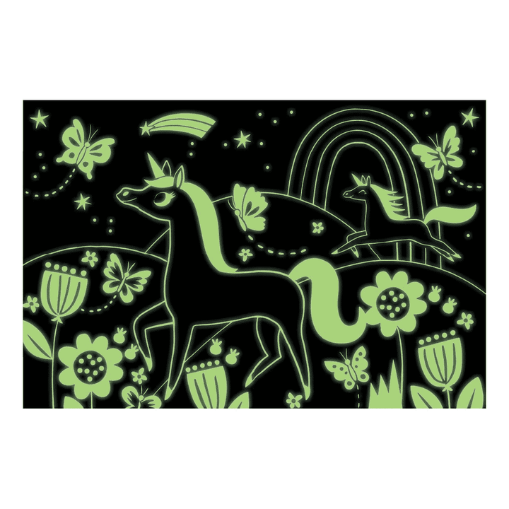 Unicorn 100 Piece Glow in the Dark Puzzle - Merry PigletsMudpuppy
