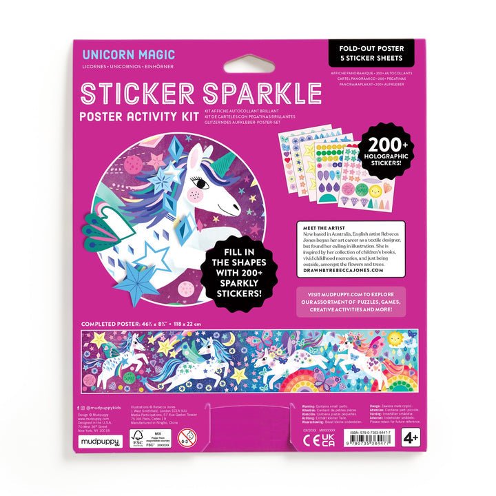 Unicorn Magic Sticker Sparkle Poster Activity Kit - Merry PigletsMerry Piglets