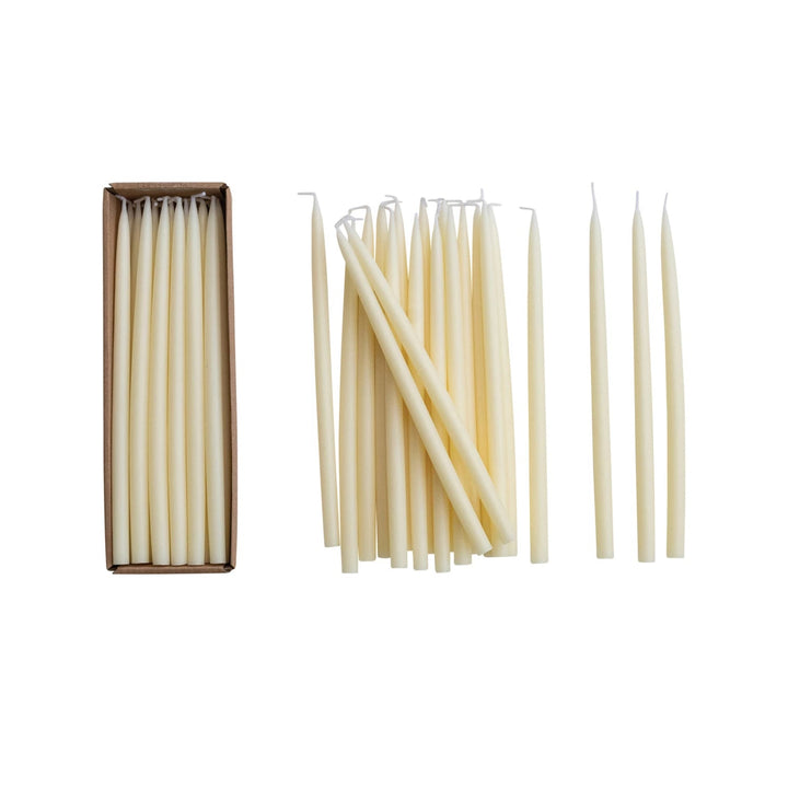 Unscented Thin IvoryTaper Candles - Merry PigletsCreative Co - Op
