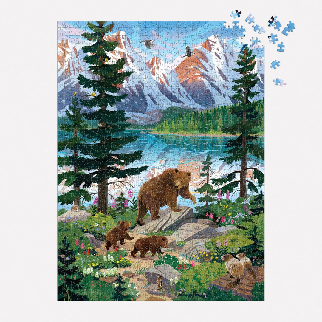 Valley of the Peaks 1000 Piece Puzzle - Merry PigletsGalison