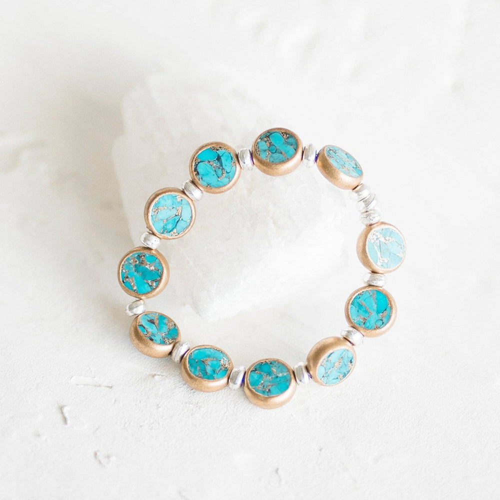 Veda Mosaic Turquoise Bracelet - Merry PigletsReva Grey