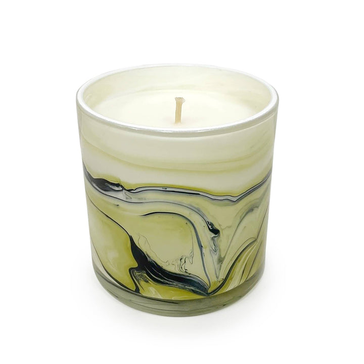 Vetiver & Oak Swirl Glass Candle - Merry PigletsAndaluca